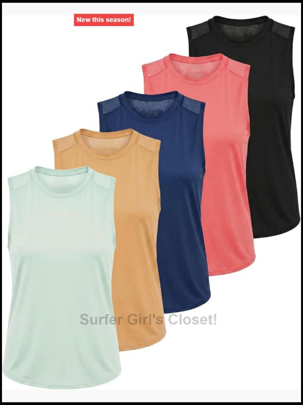 5 Pack Women's Dry Fit Tank Tops Sleeveless Racerback Athletic Workout